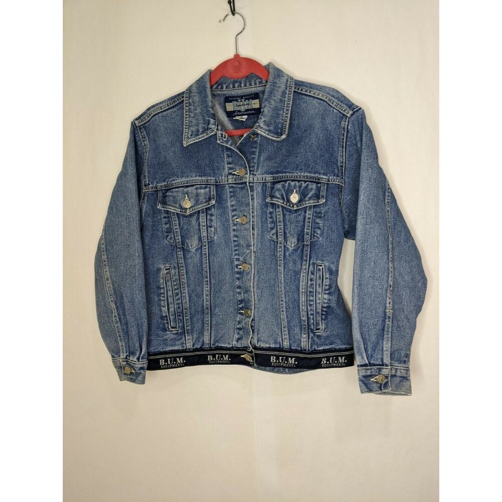 Vintage 90's B.U.M. Equipment Blue Denim Jacket Womens Size Small